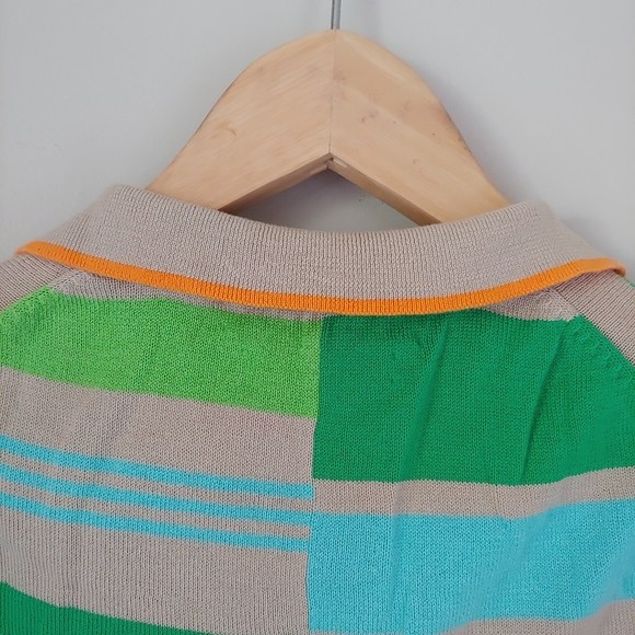 Liz Claiborne Golf Cotton Knit Polo Tank Top Sleeveless Multicolor Stripe Size M - Picture 5 of 12